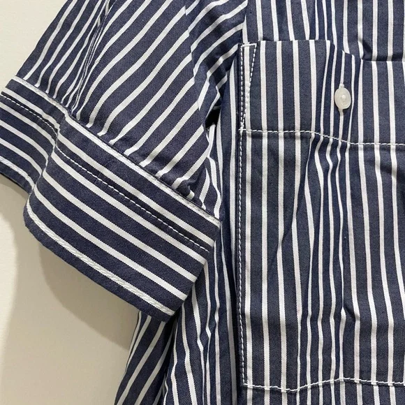 Everlane Daytripped Blue Pinstripe Button Up Shirt Dress - Picture 9 of 11